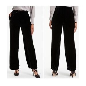 Boden Silk Velvet Wide Leg Trouser Pant Black 8L Tall Pants US 8L UK 12L